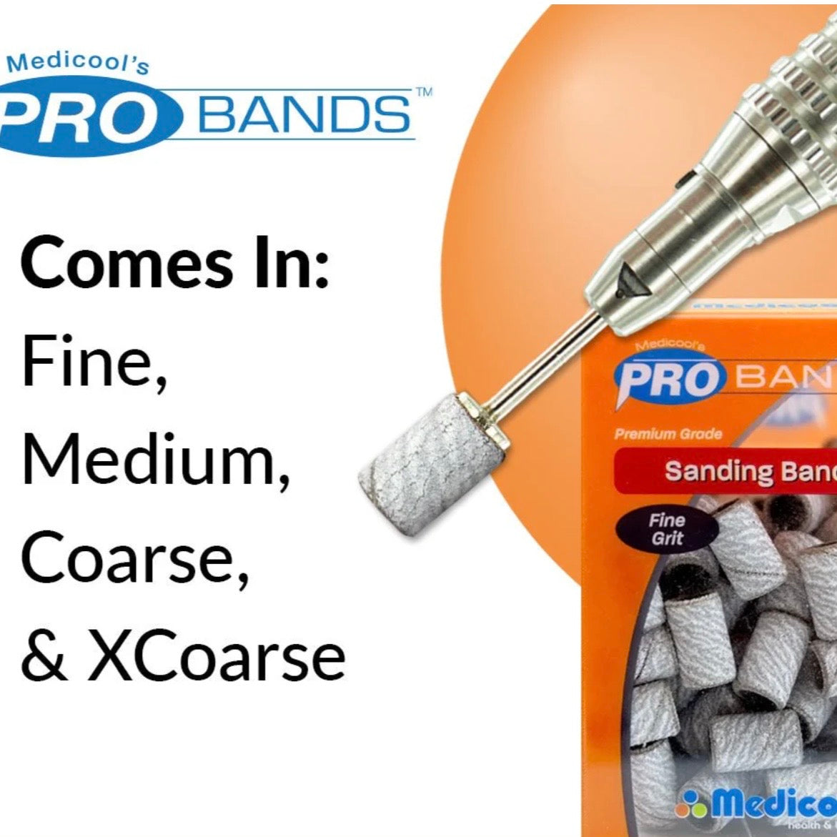 Pro Bits® White Sanding Bands for Nails-(Coarse)(1box/pcs)