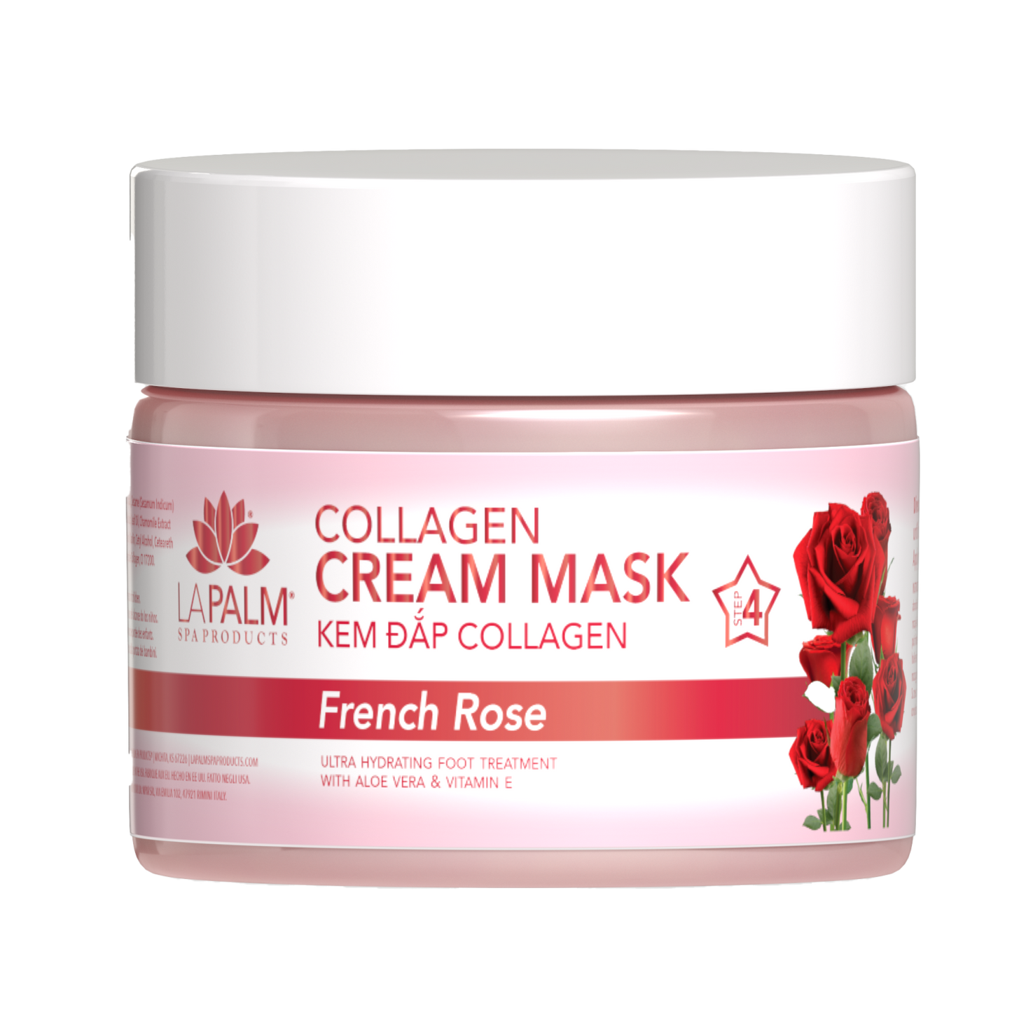 Lapalm Collagen Cream Mask – French Rose - 12oz