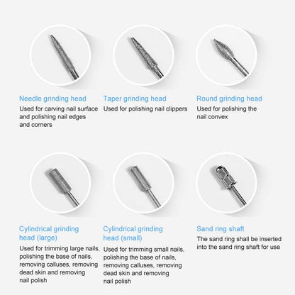 Nail Drill Bit Kit for Machine Replacement (3/32 Shank size)