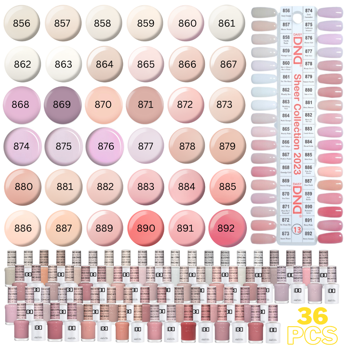 DND Collection #13 Sheer 36pcs Gel and Nail Polish Duo