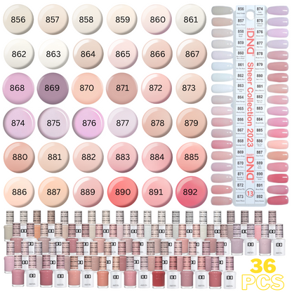 DND Collection #13 Sheer 36pcs Gel and Nail Polish Duo