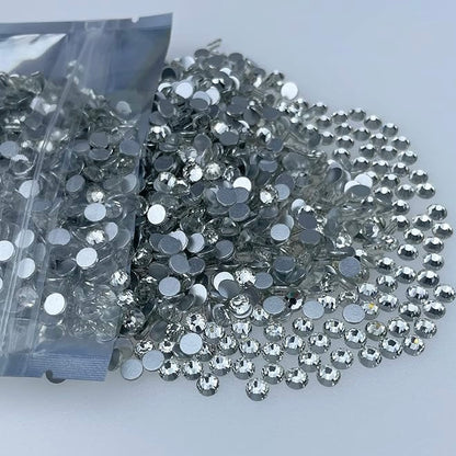 Diamond Shiny Crystal Diamond Rhinestone Glass Flat Bottom for Manicure,AB /Beads,Rhinestone Diamonds for Bead Art 50pcs/SS4