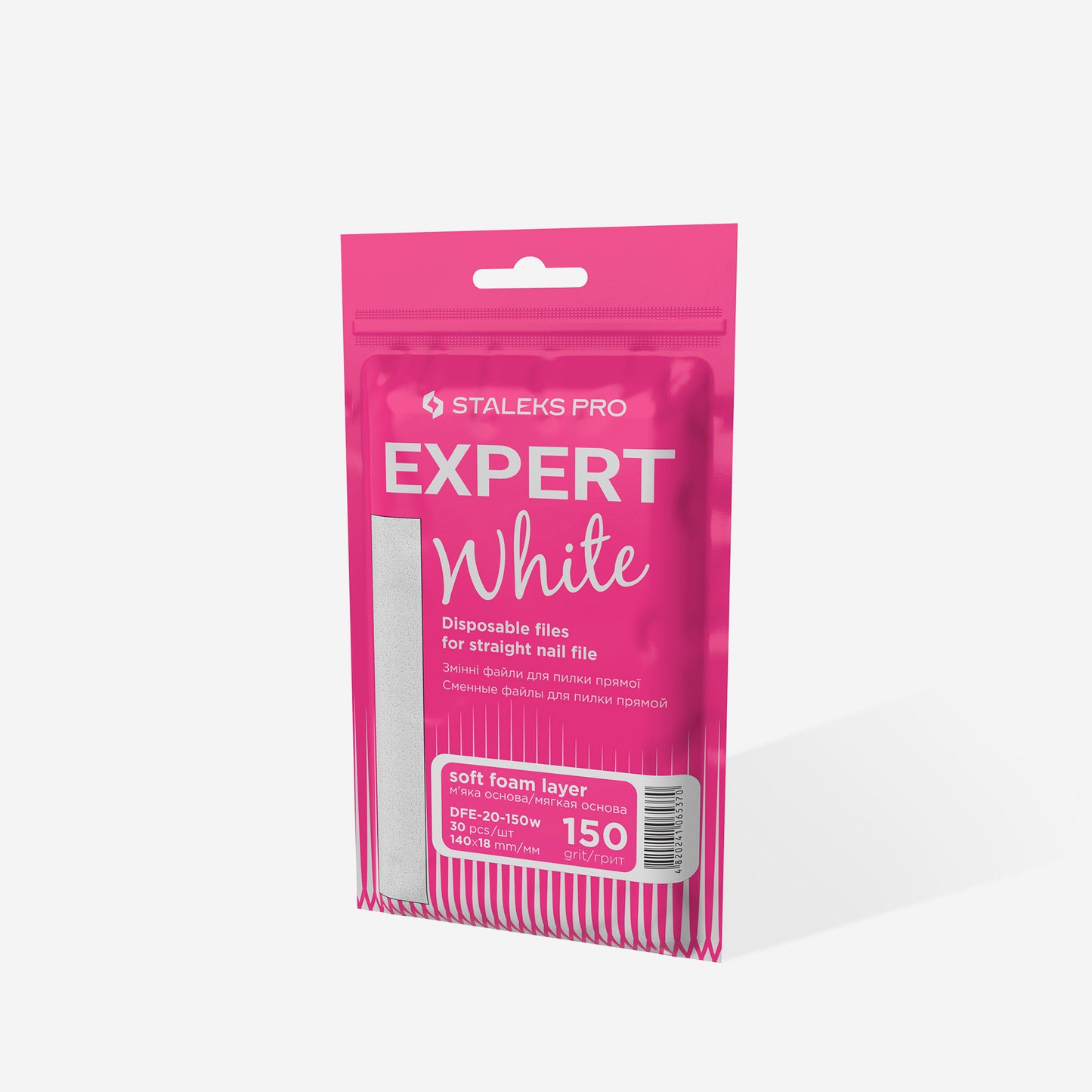 Staleks Pro-White disposable files for straight nail file (soft base) Staleks Pro Expert 20, 150 grit (30 pcs)