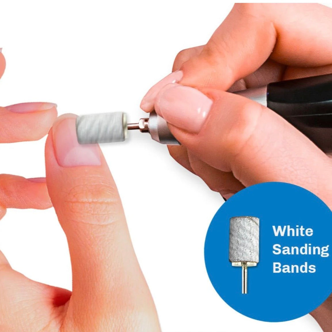 Pro Bits® White Sanding Bands for Nails-(Coarse)(1box/pcs)
