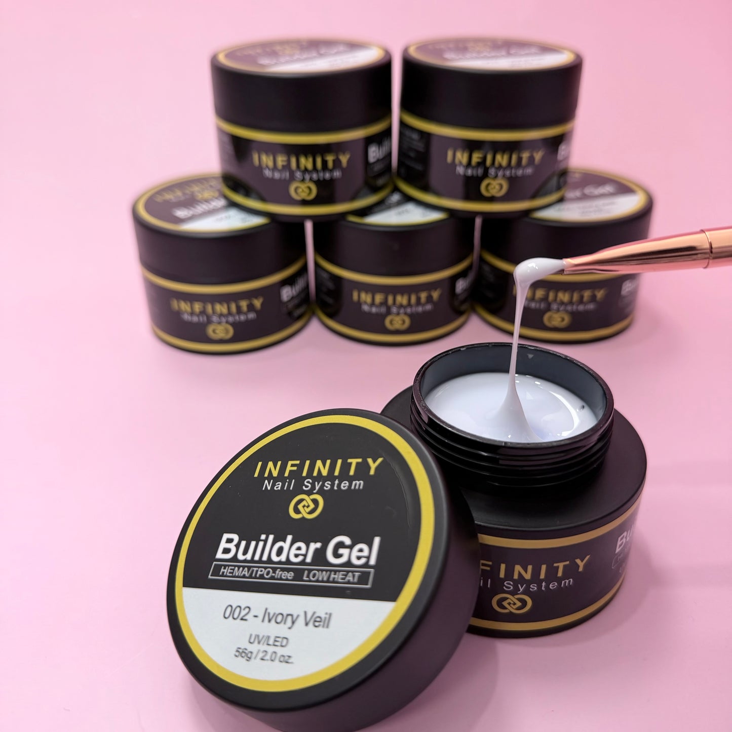 Infinity Builder Gel-HEMA/TPO-free Low Heat #002 (Ivory Veil) 2.0oz