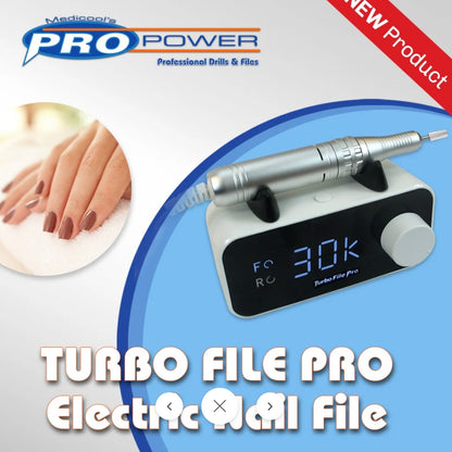Medicool - Turbo File Pro - Professional Electric Filing System - New Model (30,000RPM) for Manicure & Pedicure