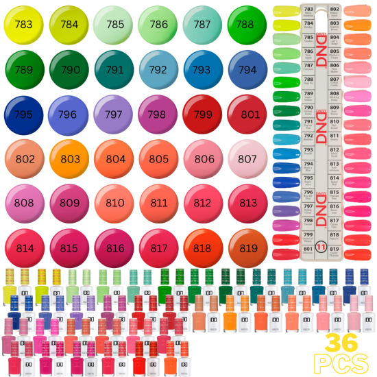 DND Collection #11 Thrill Ride 36pcs Gel and Nail Polish Duo