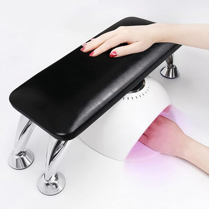 Black Hand Pillow Cushion Soft Leather Nail Arm Rest for Beauty (Color Legs - Sliver or Gold)
