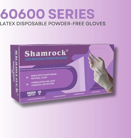 Shamrock - Latex industrial Powder free gloves - (Size-Small) - 100pcs/box