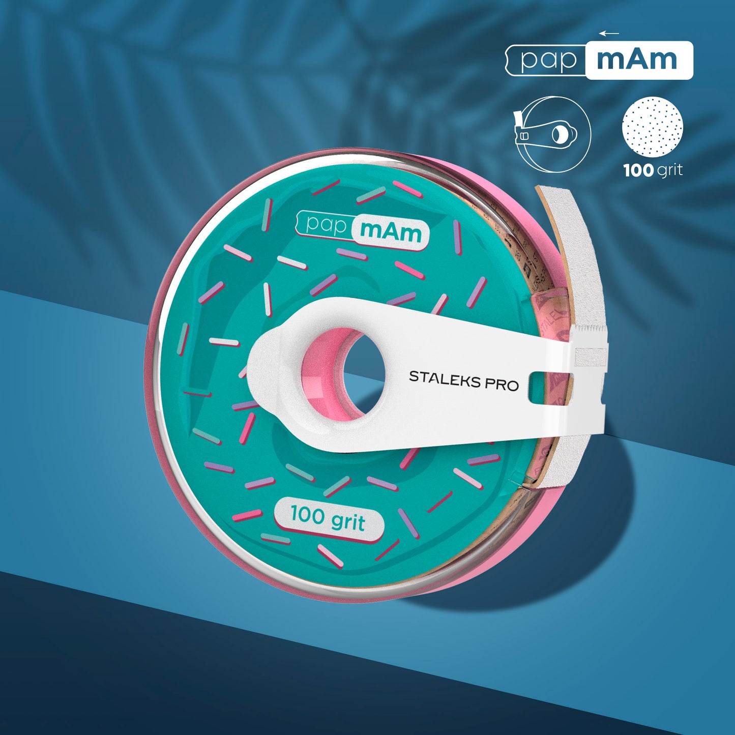 Staleks Pro-Disposable White Abrasive Tape PapmAm EXPERT In A Plastic Case (ATC-100w)