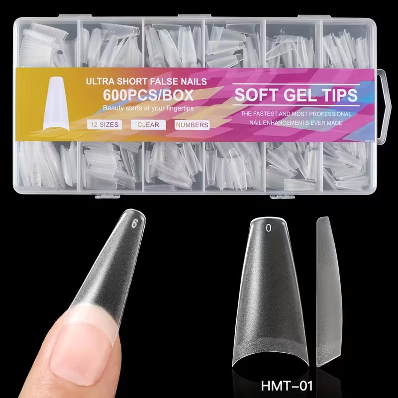Soft Gel Tips (600-Pcs) Coffin