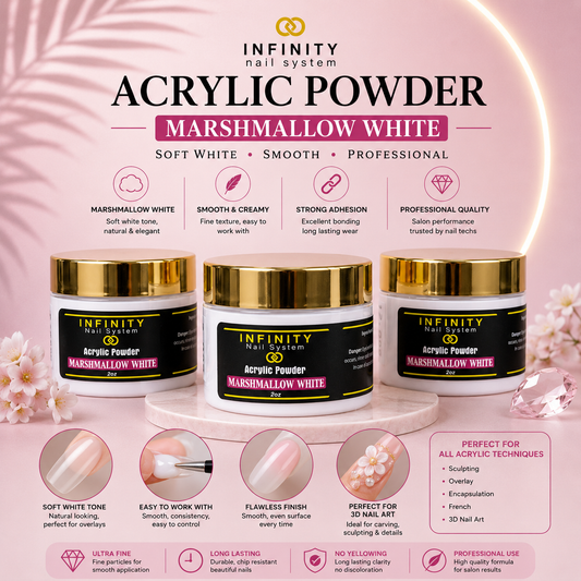 Infinity Acrylic Powder - Marshmallow White (2oz)