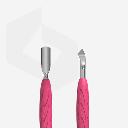 Staleks-Manicure Pusher Gummy With Silicone Handle UNIQ 10 TYPE 4.2 (Rounded Narrow Pusher And Bent Blade)
