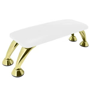 White Hand Pillow Cushion Soft Leather Nail Arm Rest for Beauty (Color Legs - Sliver or Gold)