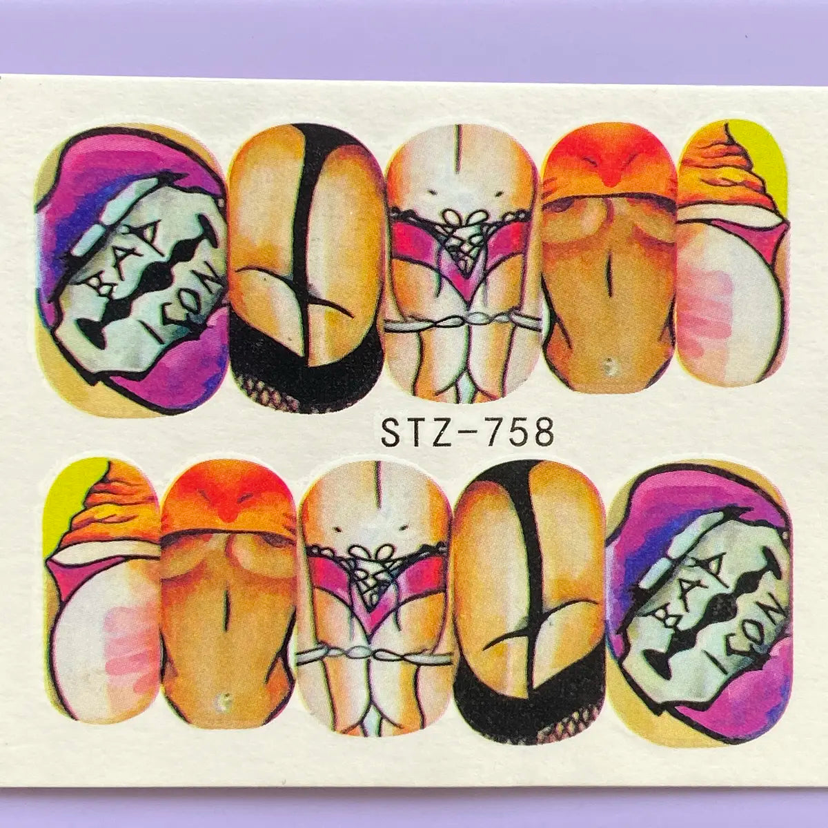 Sexy Nail Art Stickers Decals Nail Art(STZ-758)