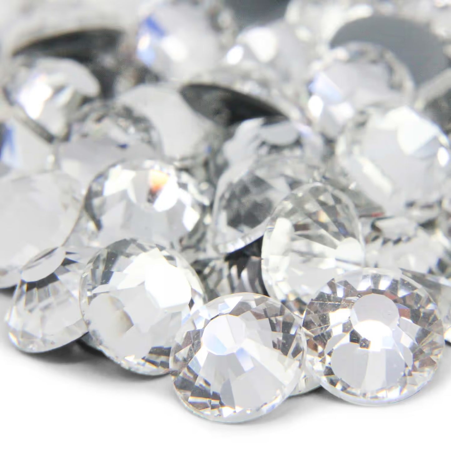 Diamond Flat Back  Crystal Clear Rhinestones Round Gems for Nail Art and Craft Glue Fix,Metal Sunlight,size 10 -1440pcs