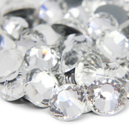 Diamond Flat Back  Crystal Clear Rhinestones Round Gems for Nail Art and Craft Glue Fix,Metal Sunlight,size 10 -1440pcs