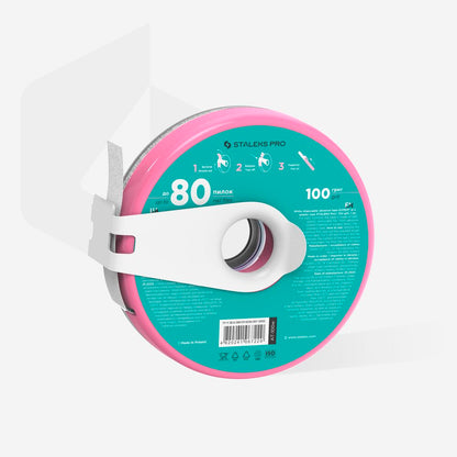 Staleks Pro-Disposable white abrasive tape EXPERT 100 grit in a plastic case