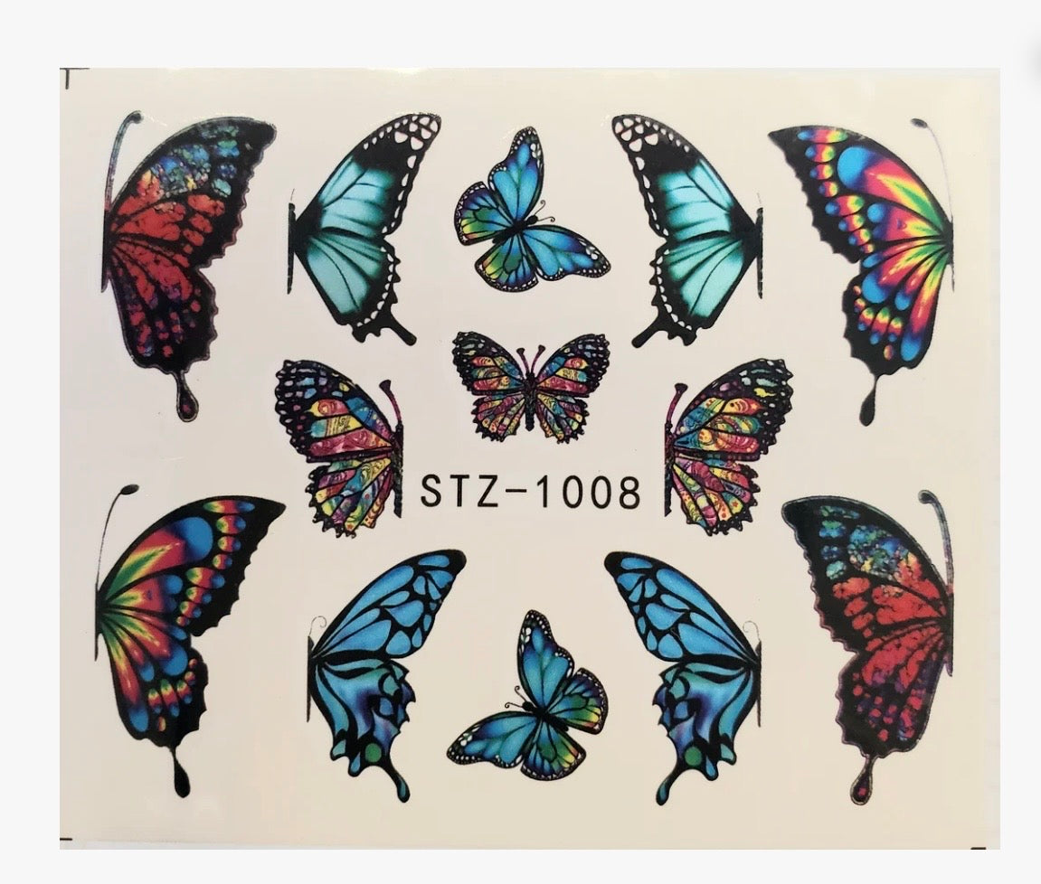 Butterfly water transfer nail decals (STZ-1008)