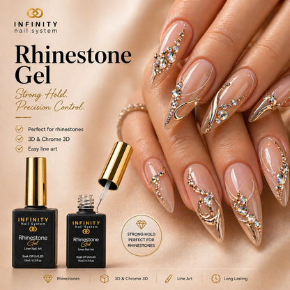 Infinity- Rhinestone Gel Liner Nail Art