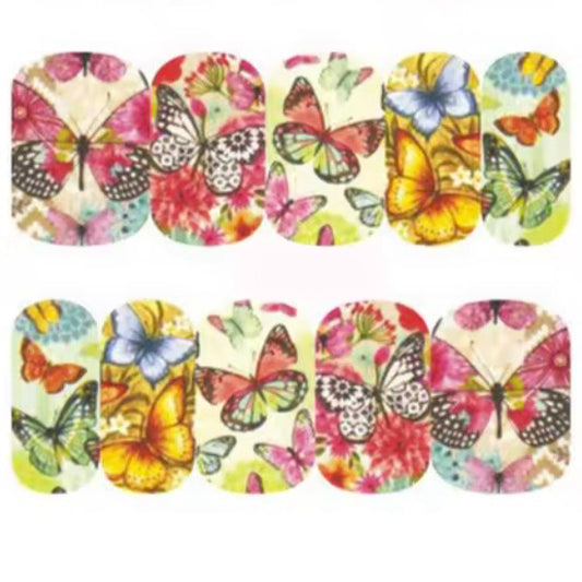 Butterfly Design Printing Nail Sticker Water Transfer DIY Decals Nail art Stickers for nails accessories tips(A-1298)