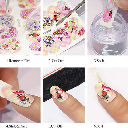 Valentine's Day Nail Art Stickers Water Transfer Colorful Love Heart Sexy Lips Word Kiss Hug Nail Sliders Design For Women Girls Dating Nail Supplies Beauty Accessories 11 Sheets