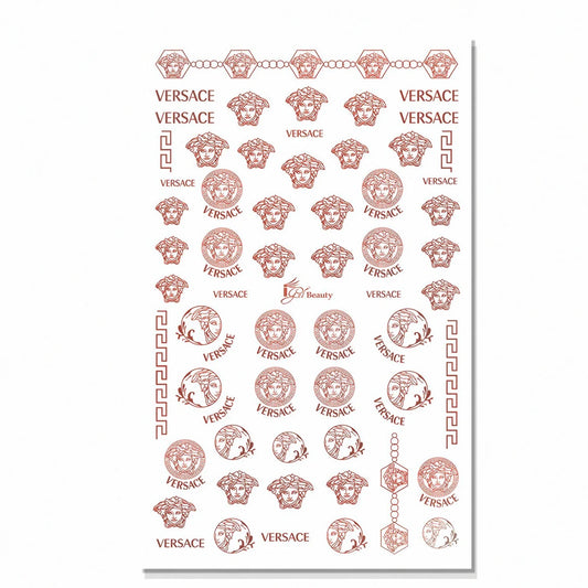 Versace Gold Nail Art Stickers (105)