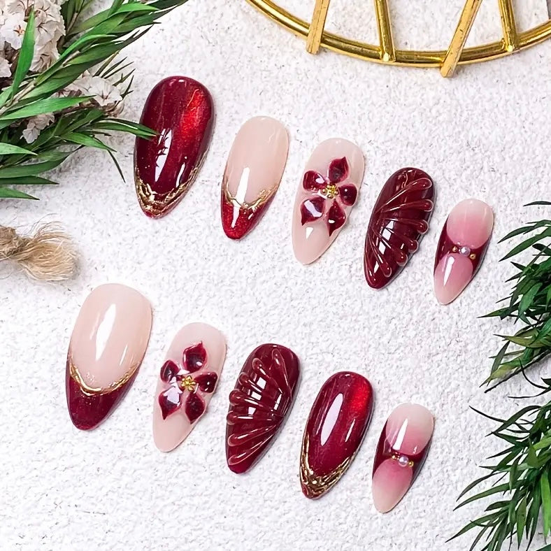 Unimax - Donailsart - Red 3D design Nails (1pcs)