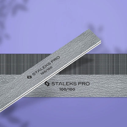 STALEKS Straight Wide Mineral Nail File 100/100 Grit (50 Pcs)