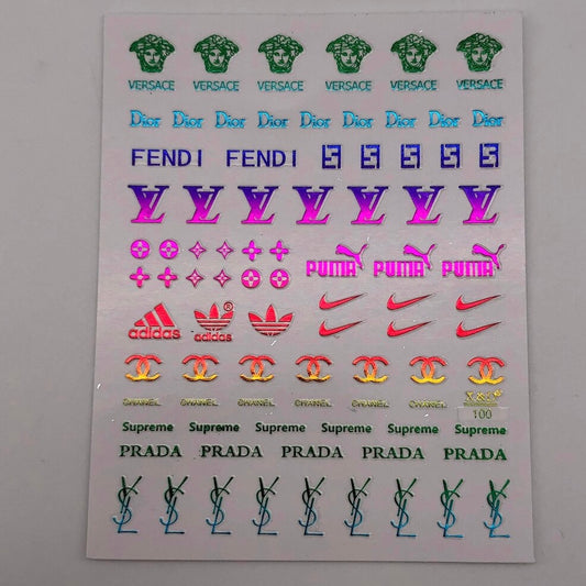 Shiny Rainbow Designer Mix Nail Art Sticker(100)