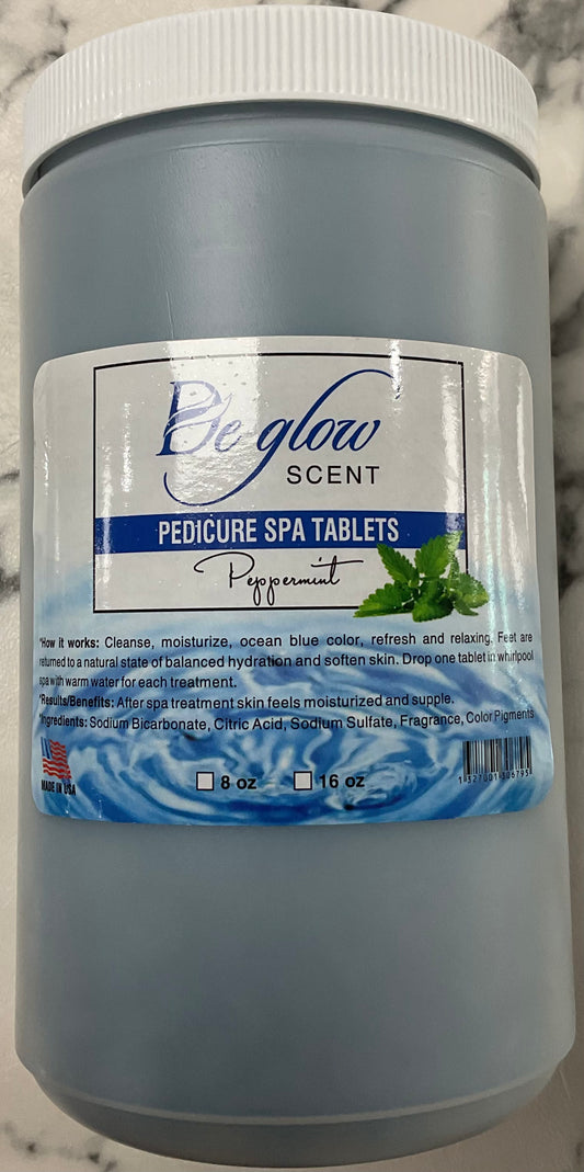 De Glow- Pedicure Spa Tablets- Peppermint 16oz