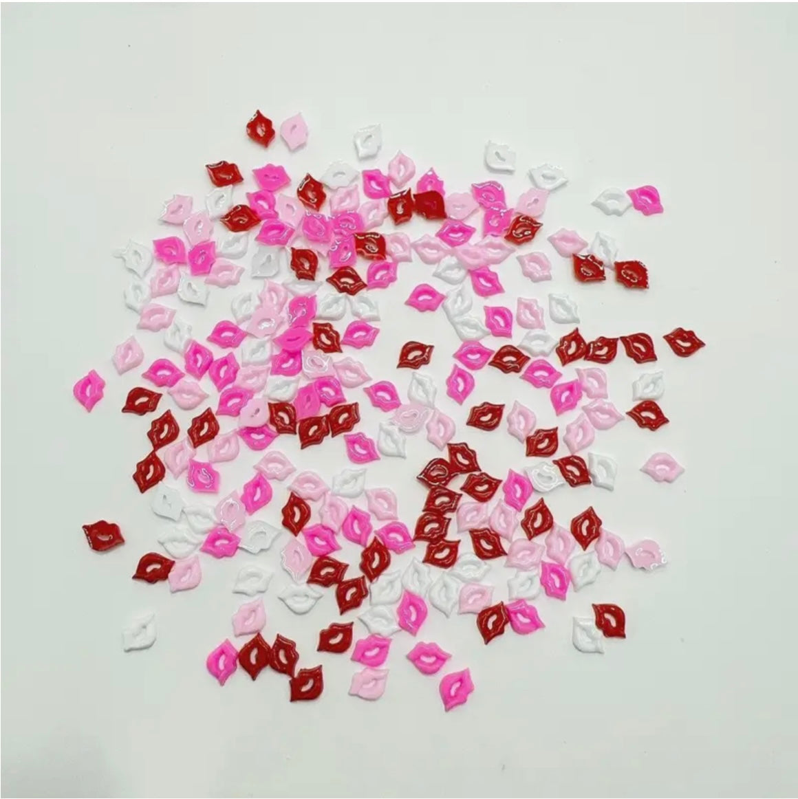 200pcs Mini Kawaii Lip Charms for Nails - 5.5-8.5mm Cute Cartoon Resin Cabochons, DIY Manicure Decorations & Jewelry Accessories for Women and Girls