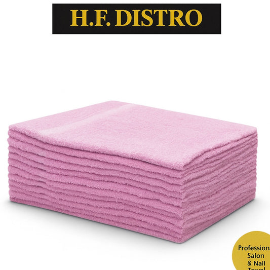 H.F.DISTRO Towel (Pink), Cotton, 16"x27", 12/Pack