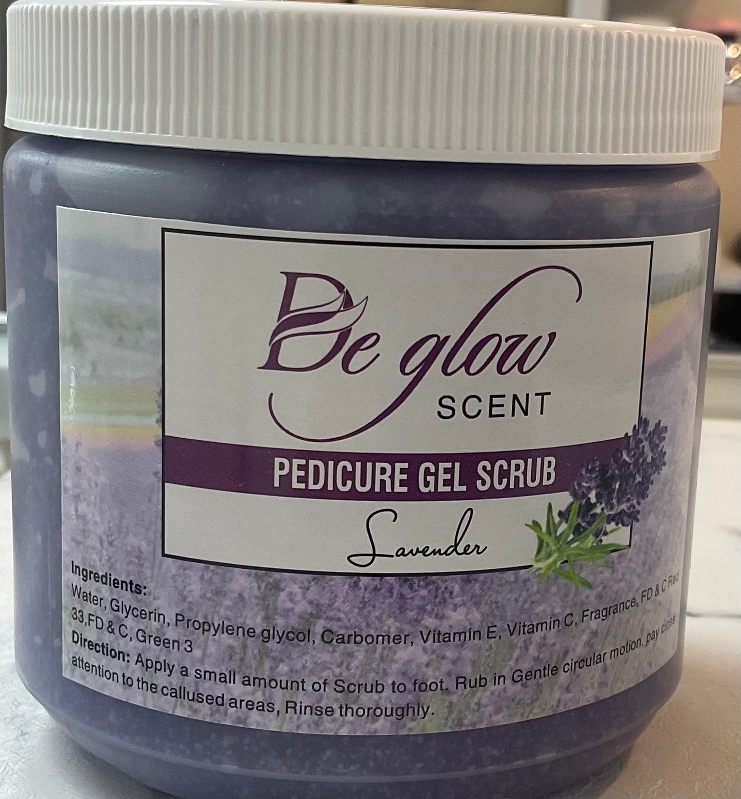De Glow Pedicure Gel Scrub (Lavender)
