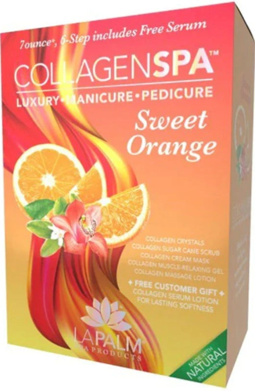 La Palm Collagen Spa Luxury Manicure & Pedicure 6 Step Kit - Sweet Orange