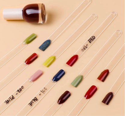 50PCS Nail Swatch Sticks Clear Fake Nail Display Sticks for Nail Polish Colour Display Clear Nail Sample Sticks Nail Art Tips Color Sticks for Nail Gel Polish Practice