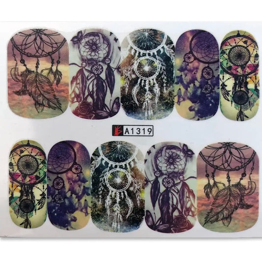 Nail Art Decals Water Transfer Nail Decals - Dream Catchers (1 Pcs)(A-1319)