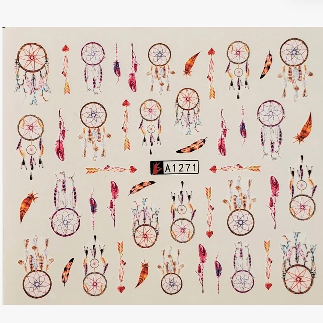 Dream Catcher Water Transfer Nail Decal-(A1271)