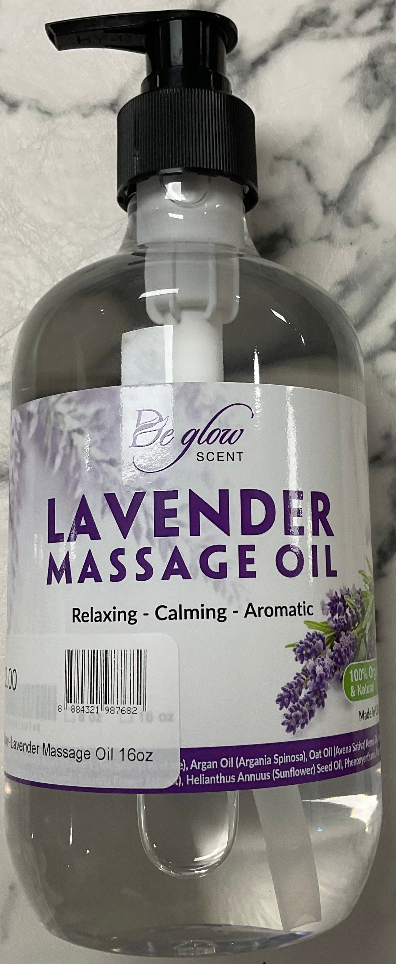 De Glow- Lavender Massage Oil 16oz