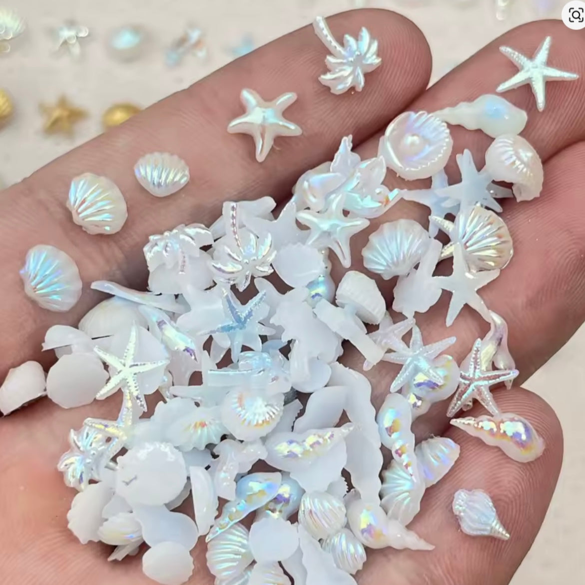 Ocean Style Cartoon Nail Charms Blue 50pcs