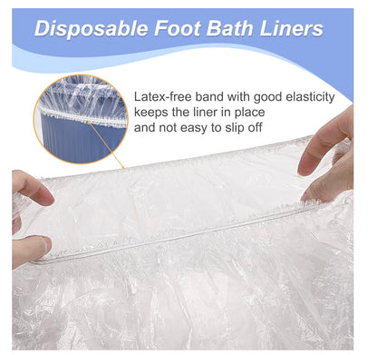 Disposable Pedicure Liners, Plastic Pedicure Bowl Liners, Disposable Foot Tub liners Clear Bath Liners for Foot Pedicure Spa, Beauty Salon,Home Use 36pcs