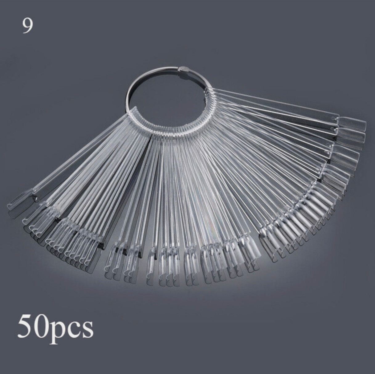 False Nail Art Polish Gel Nails Tip Sample Practice Display Tool (50pcs) Transparent