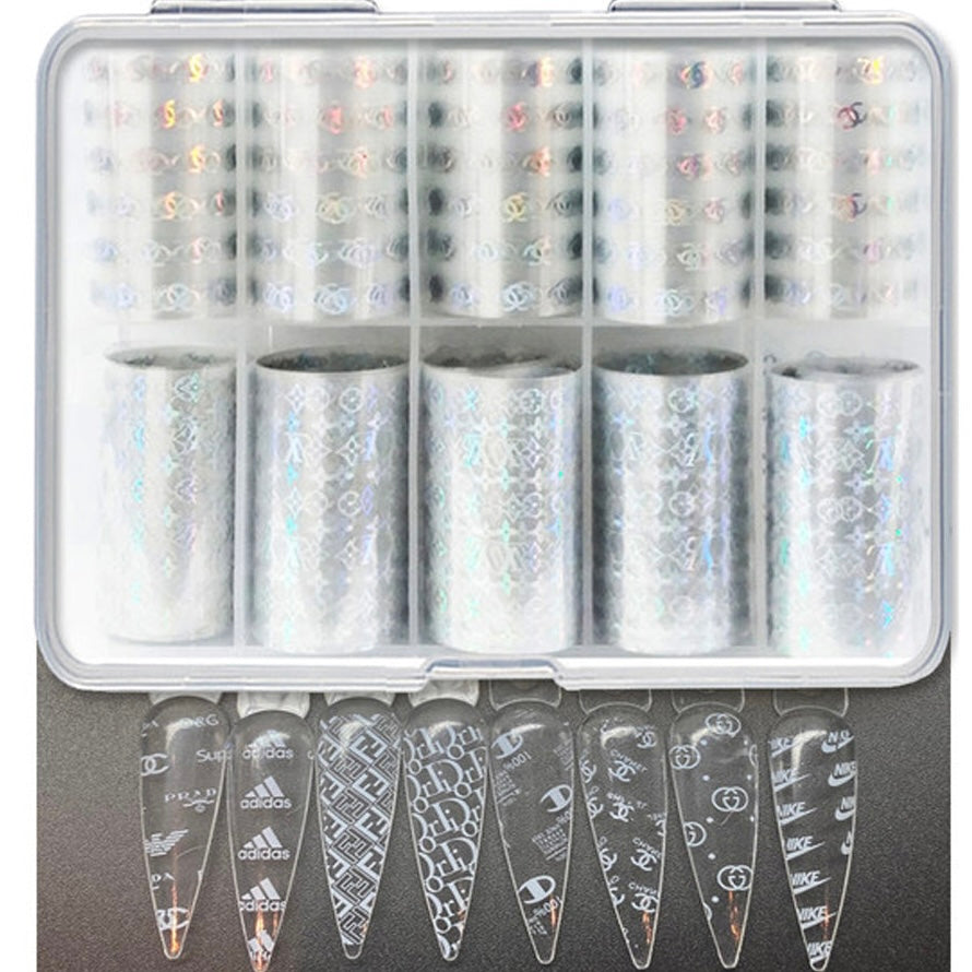 Nail FOIL CHANEL Clear & White (10sheets/1pack)