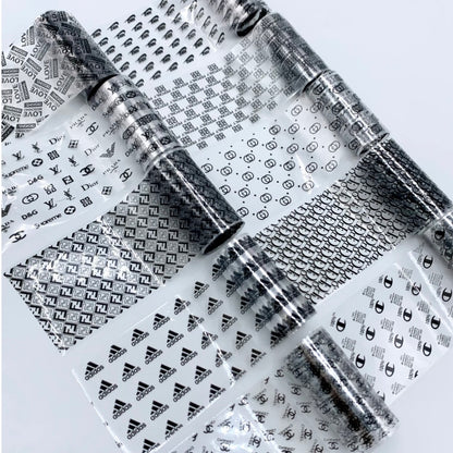 BRANDS LOGO BLACK & CLEAR DESIGNER FOIL (10sheets/1pack)