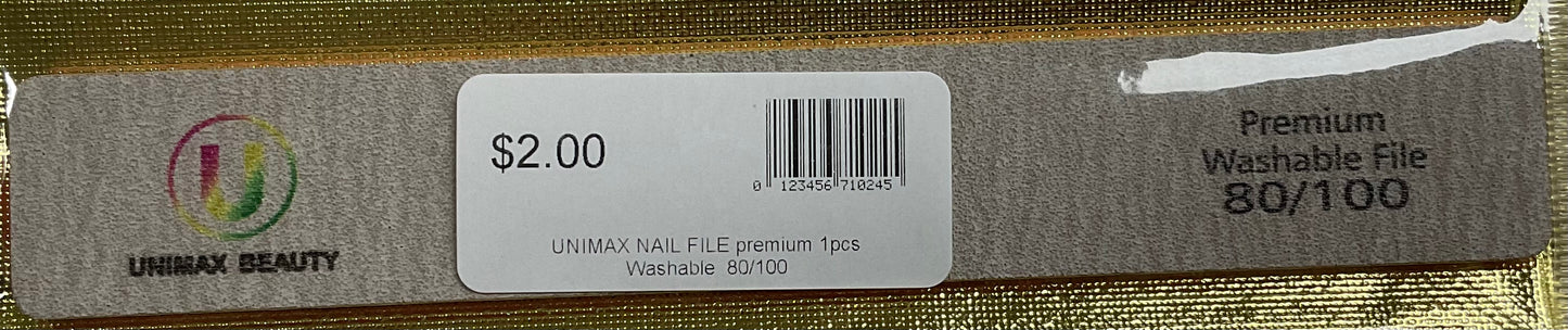 Unimax Nail File premium 1pcs washable 80/100