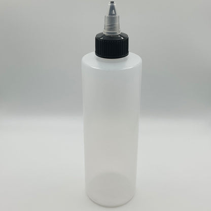 Empty Plastic Squeeze Bottles, Natural Cylinder Bottles with Twist Top Caps,BPA Free, (Large) 8 oz