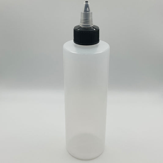 Empty Plastic Squeeze Bottles, Natural Cylinder Bottles with Twist Top Caps,BPA Free, (Large) 8 oz
