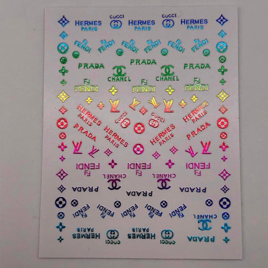 Shiny Rainbow Designer Mix Nail Art Sticker colors-Rose Gold,Rainbow