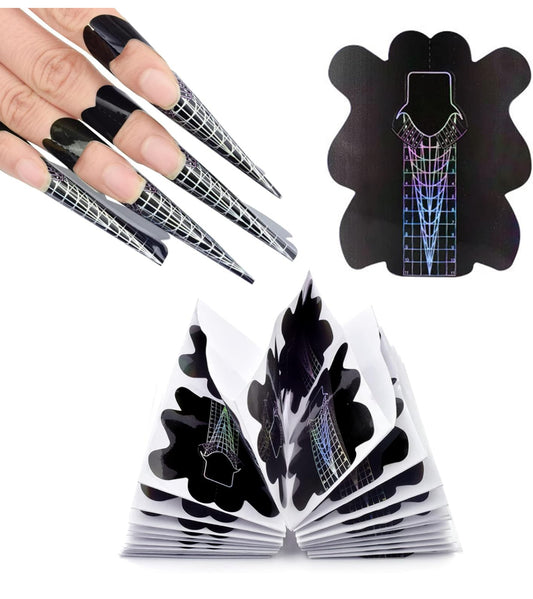 100pcs Nail Forms, Strong Black Nail Form Extension Sticker