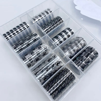 BRANDS LOGO BLACK & CLEAR DESIGNER FOIL (10sheets/1pack)